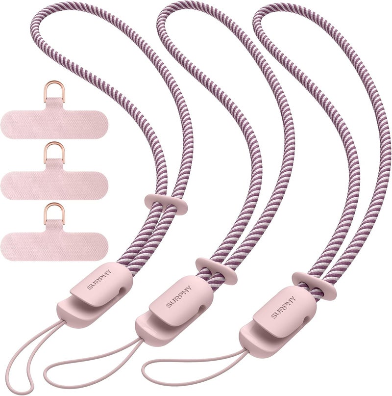 SURPHY 3 Pack Phone Wrist Strap with CellPhone Tether Tab, Cellphone Lanyard, Phone Strap with 2-Color Braided, Wrist Lanyard - Image 1